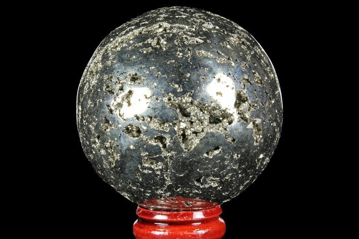 Polished Pyrite Sphere - Peru #97989